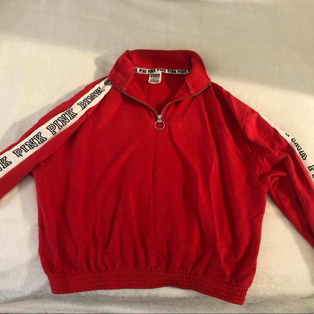PINK red half-zip jacket